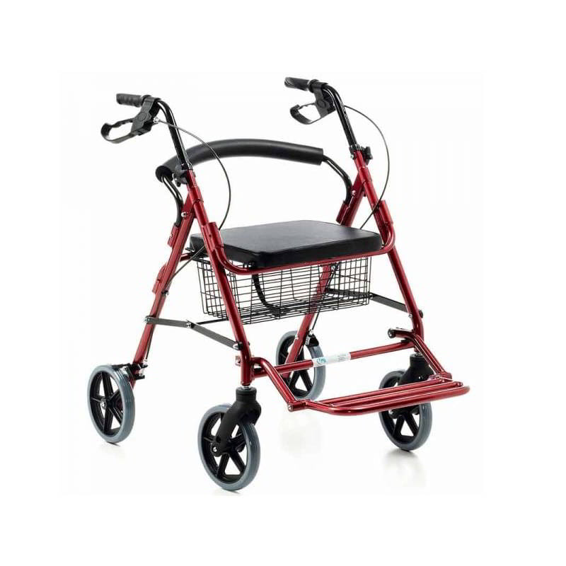 ANDADOR DE ALUMINIO CON ASIENTO Y CANASTA